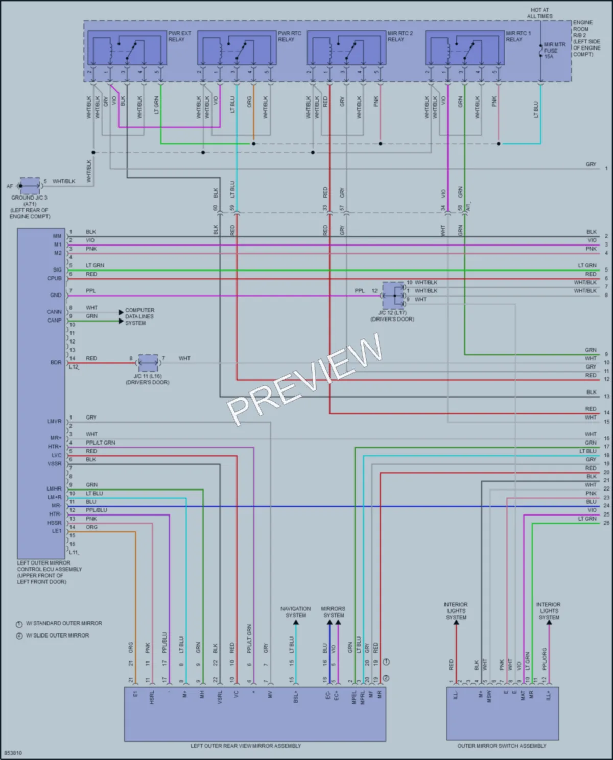 2024 Toyota Sequoia Memory Systems wiring diagram preview