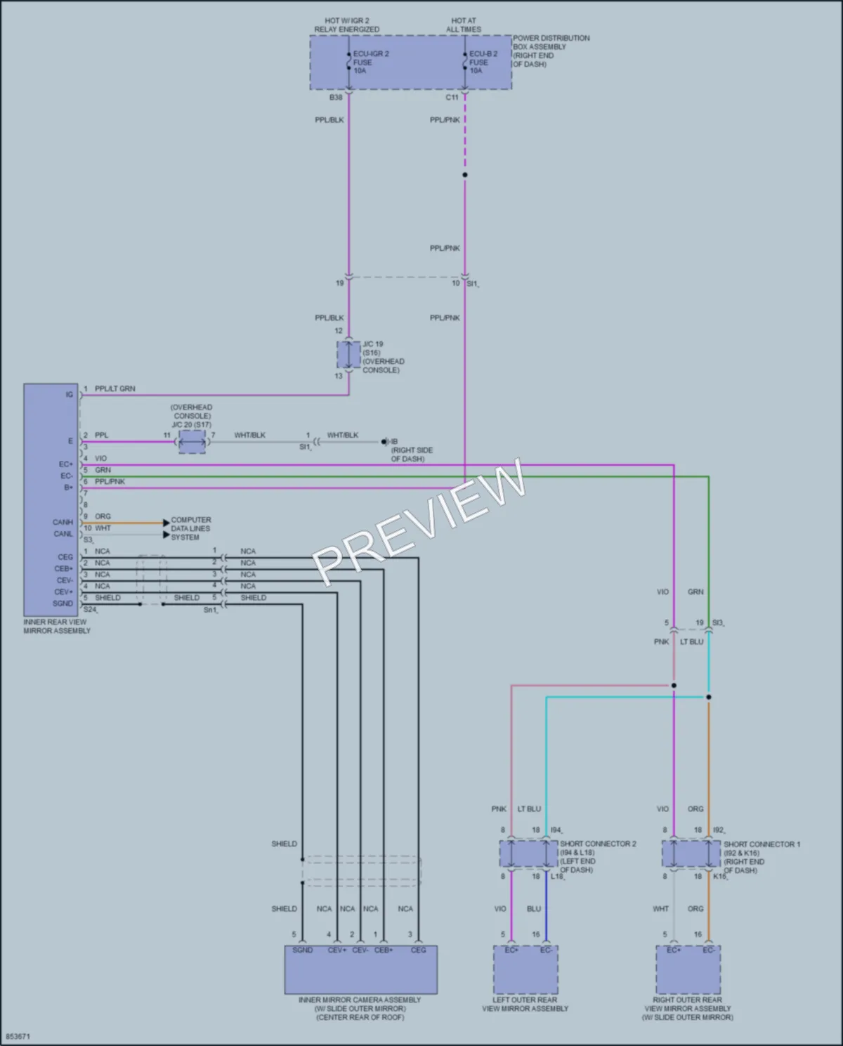 2024 Toyota Sequoia Power Mirrors wiring diagram preview
