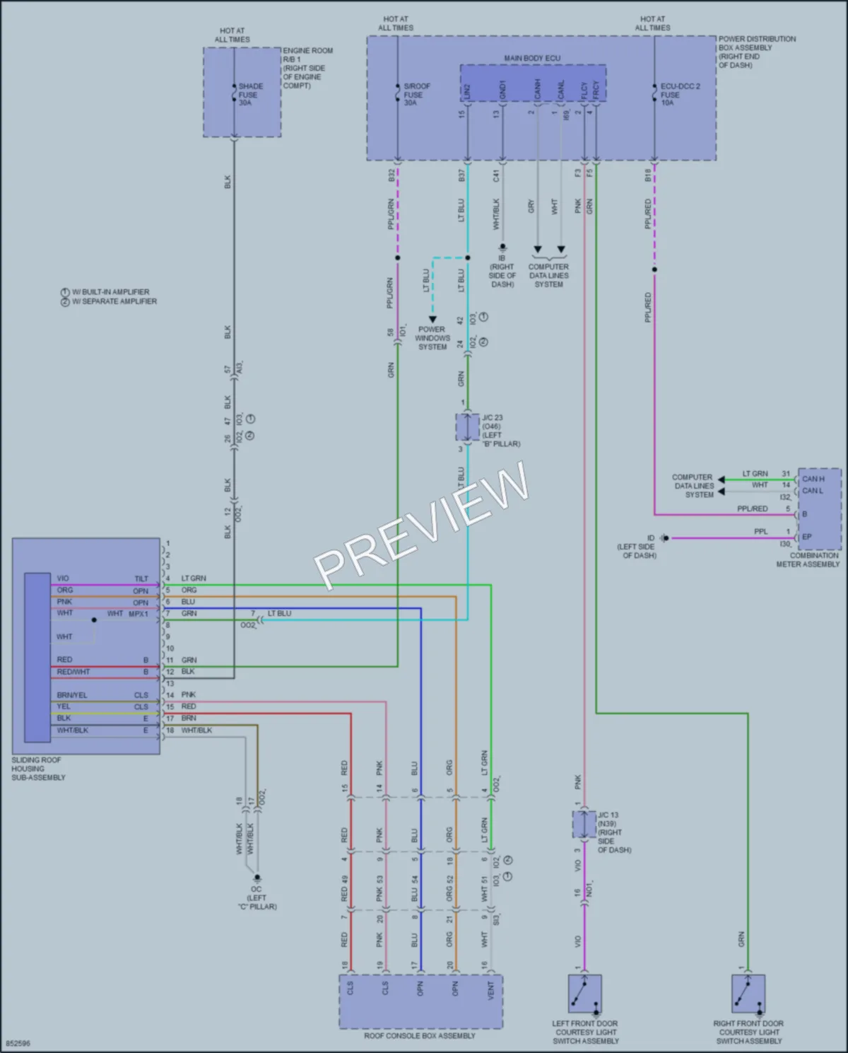 2024 Toyota Sequoia Power Top Sunroof wiring diagram preview