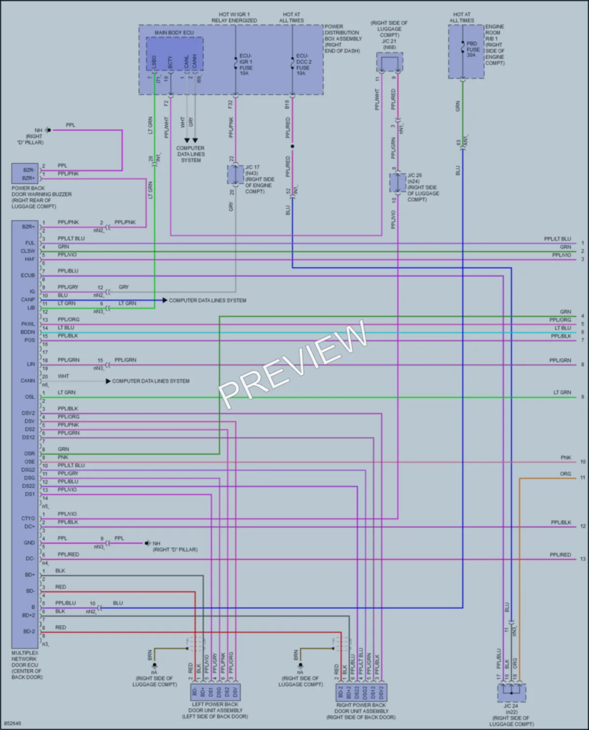 2024 Toyota Sequoia Trunk Tailgate Fuel Door wiring diagram preview