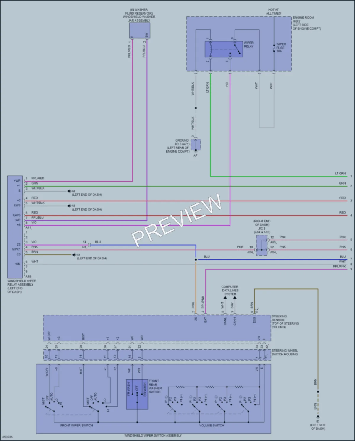 2024 Toyota Sequoia Wiper Washer wiring diagram preview