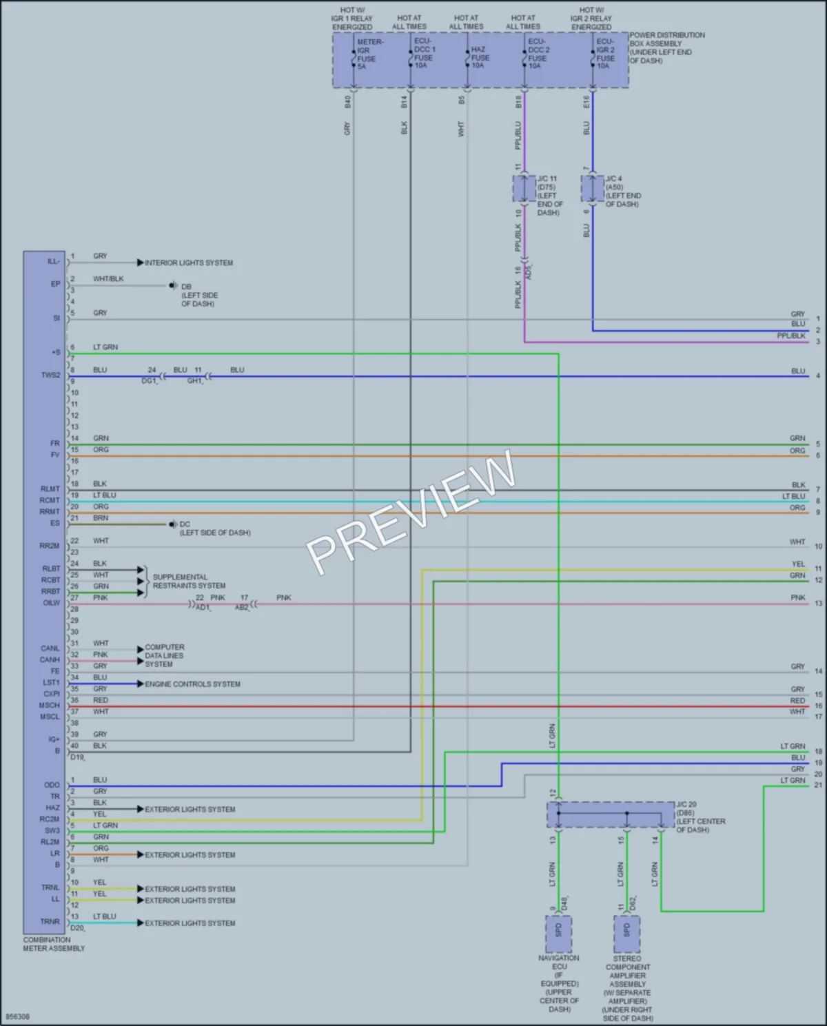 2024 Toyota Sienna Instrument Cluster wiring diagram preview