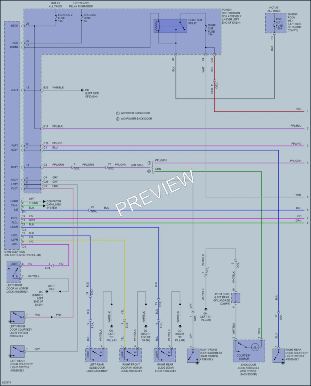 2024 Toyota Sienna Interior Lights wiring diagram preview