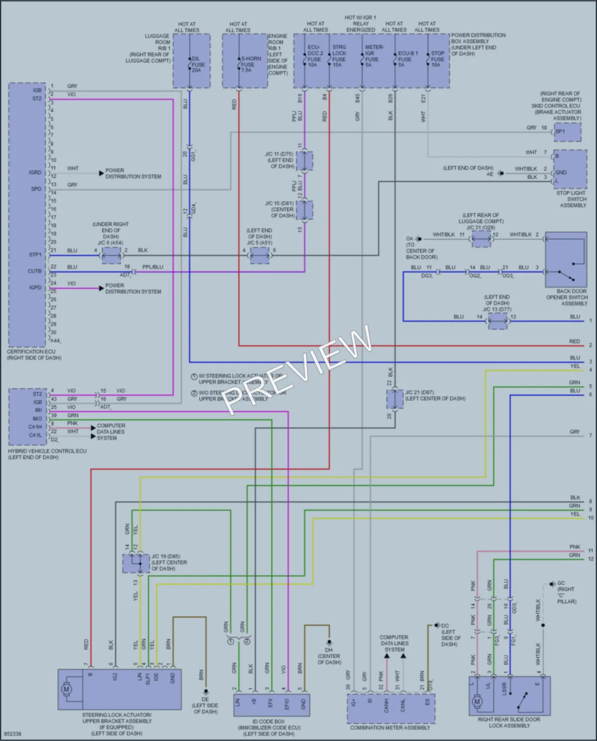 2024 Toyota Sienna Power Door Locks wiring diagram preview