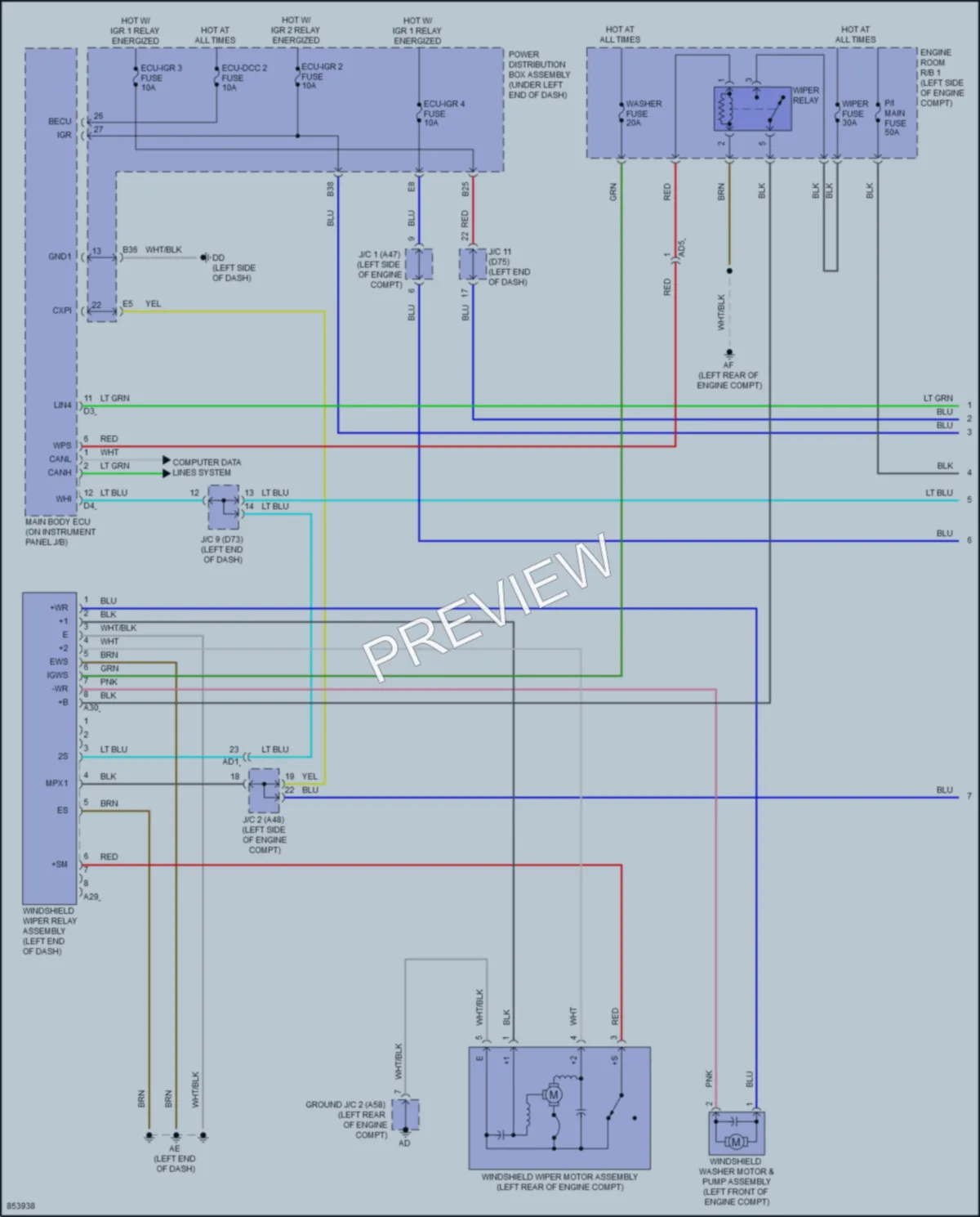 2024 Toyota Sienna Wiper Washer wiring diagram preview