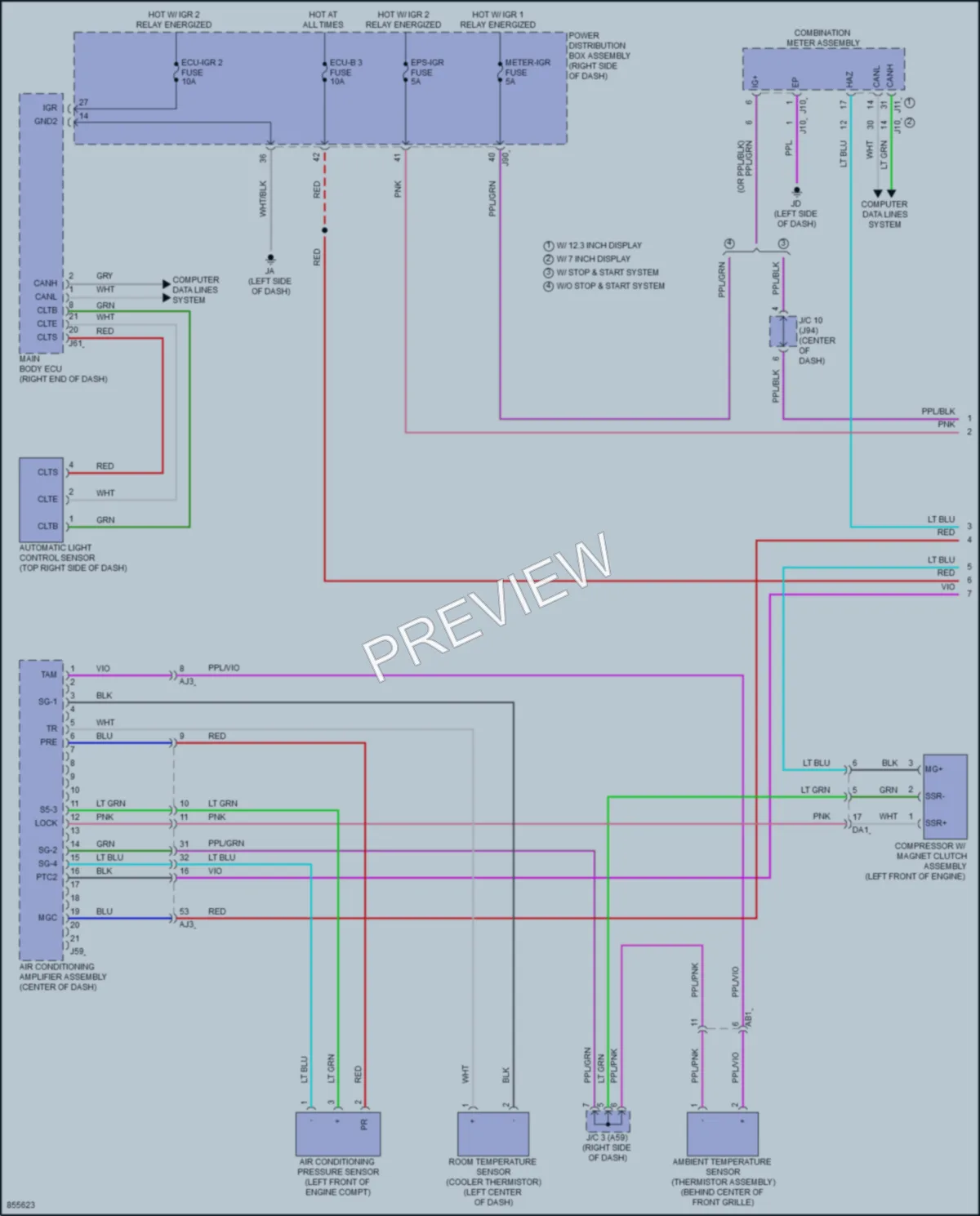 2024 Toyota Tacoma Air Conditioning wiring diagram preview