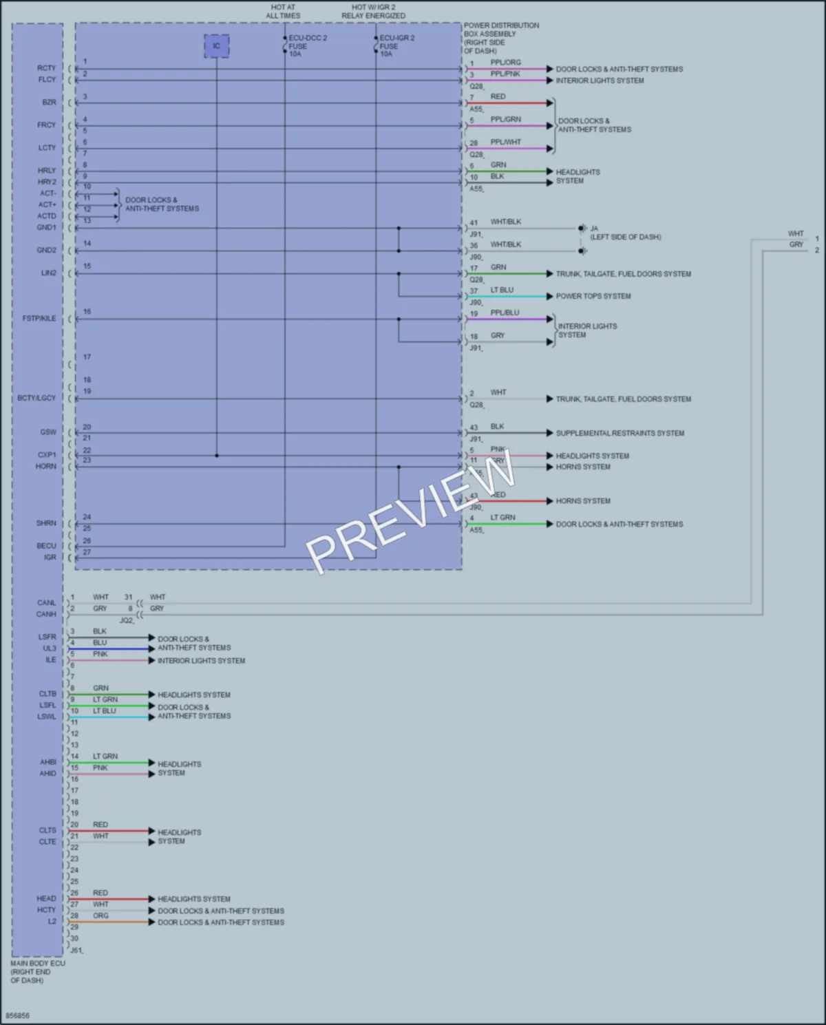 2024 Toyota Tacoma Body Control Modules wiring diagram preview