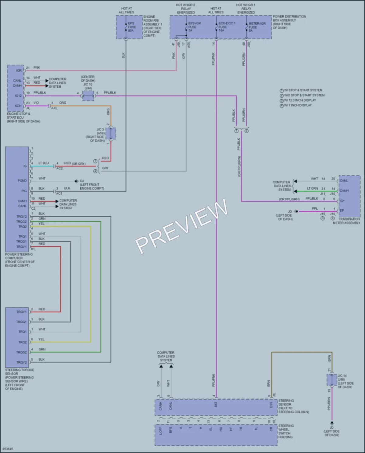 2024 Toyota Tacoma Electronic Power Steering wiring diagram preview