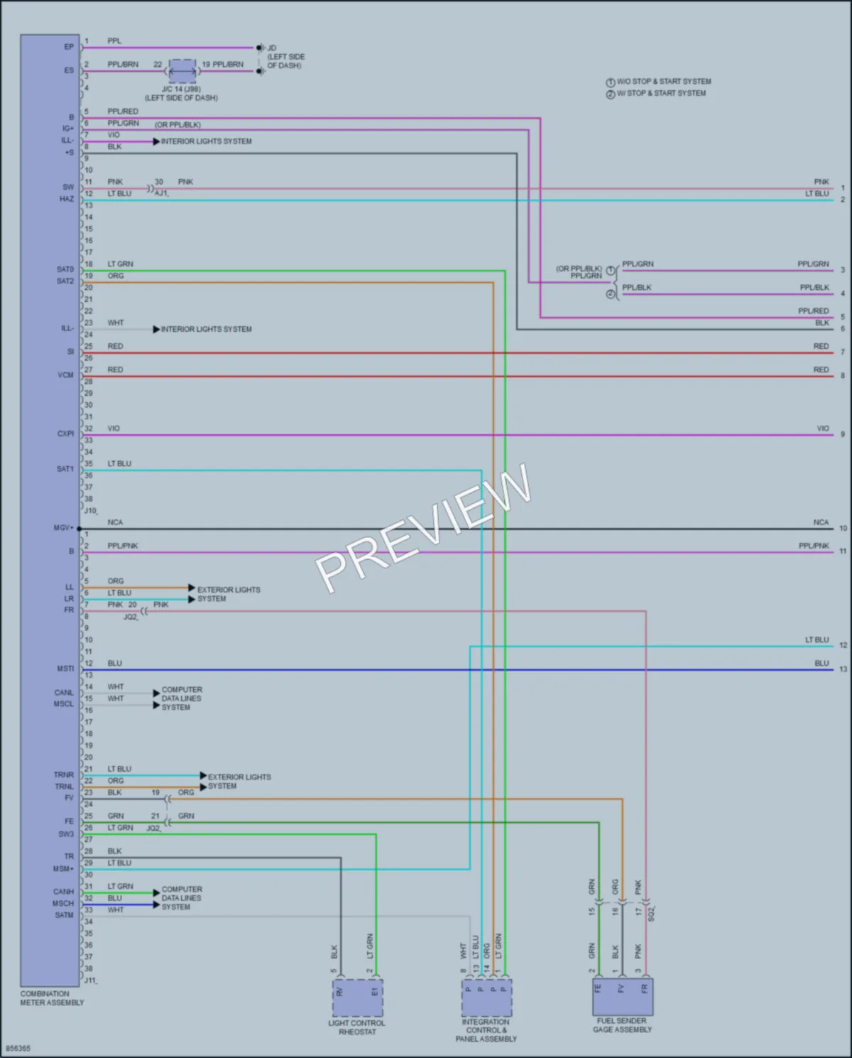 2024 Toyota Tacoma Instrument Cluster wiring diagram preview