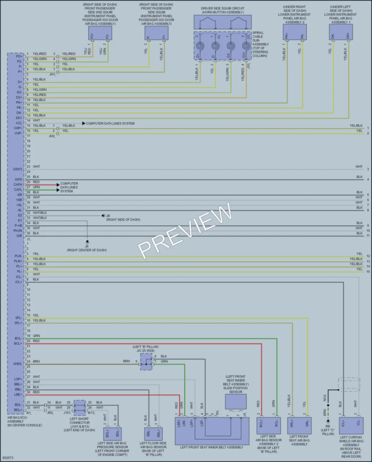 2024 Toyota Tacoma Supplemental Restraints wiring diagram preview