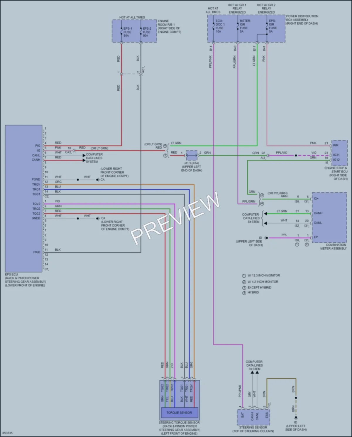 2024 Toyota Tundra Electronic Power Steering wiring diagram preview