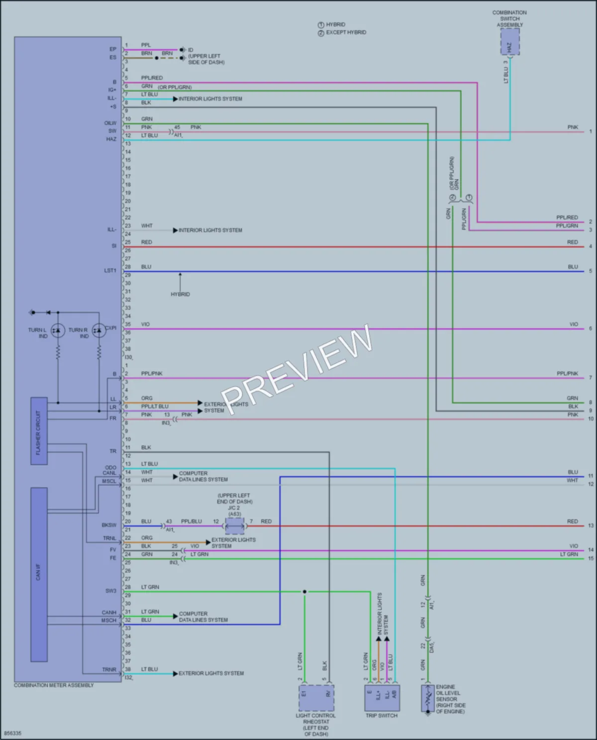 2024 Toyota Tundra Instrument Cluster wiring diagram preview