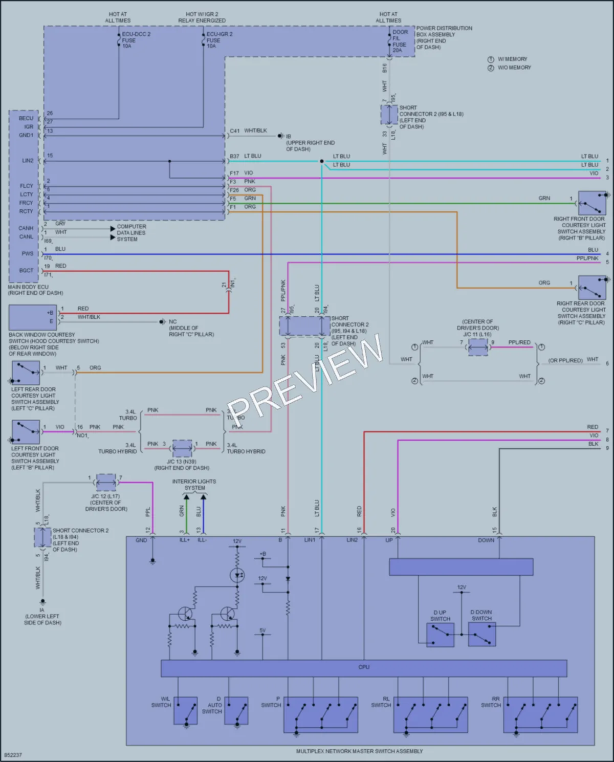 2024 Toyota Tundra Power Windows wiring diagram preview