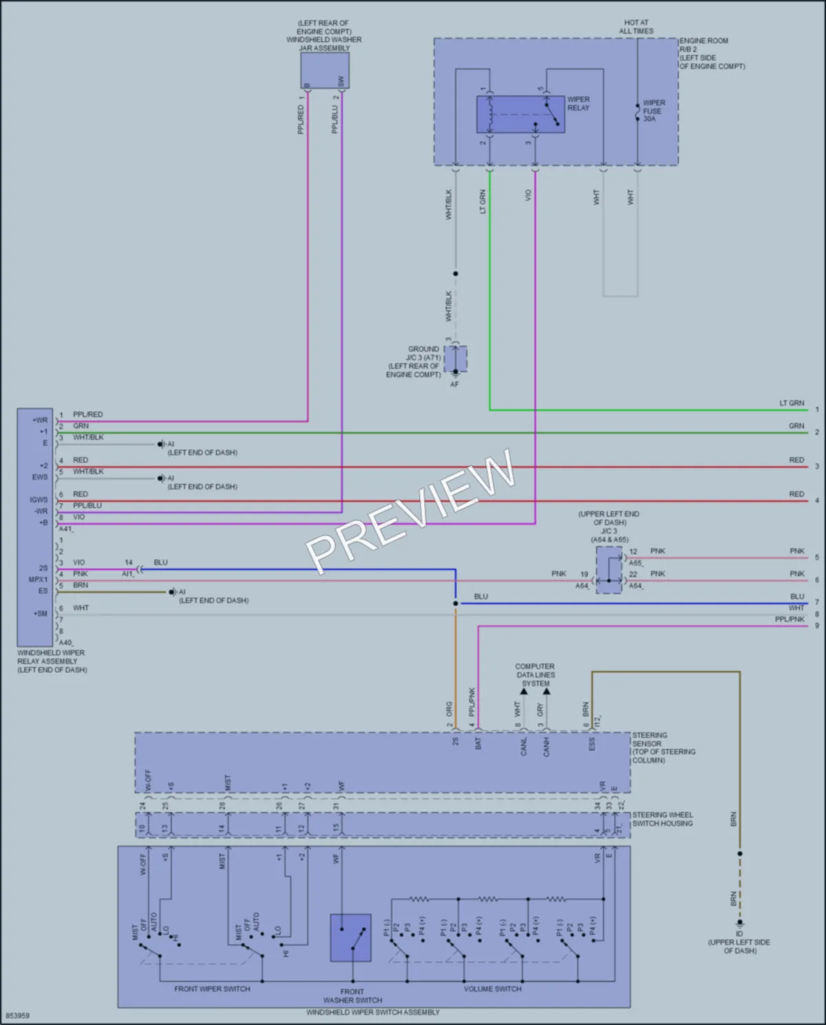 2024 Toyota Tundra Wiper Washer wiring diagram preview