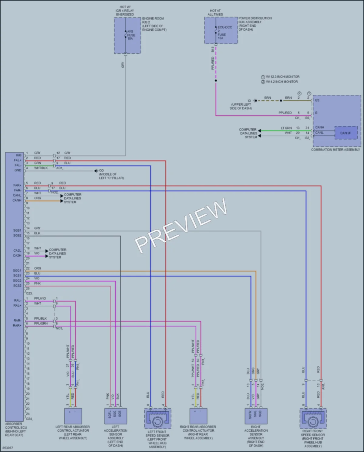 2024 Toyota TundraHybrid Electronic Suspension wiring diagram preview