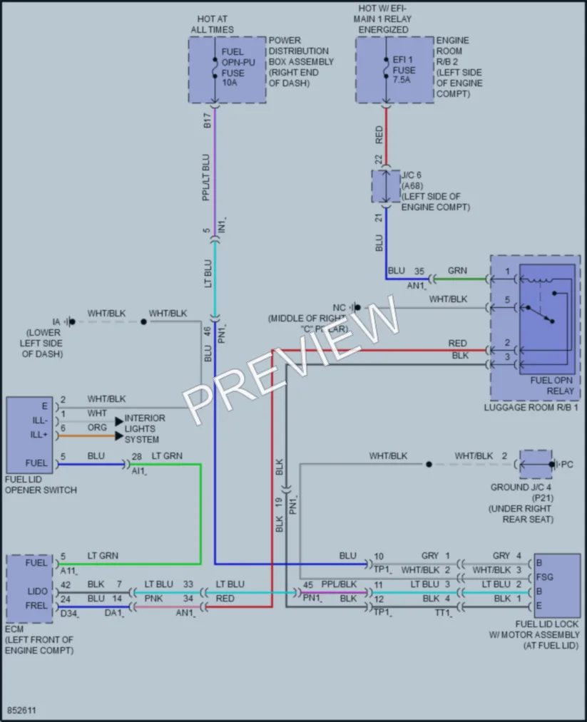 2024 Toyota TundraHybrid Trunk Tailgate Fuel Door wiring diagram preview