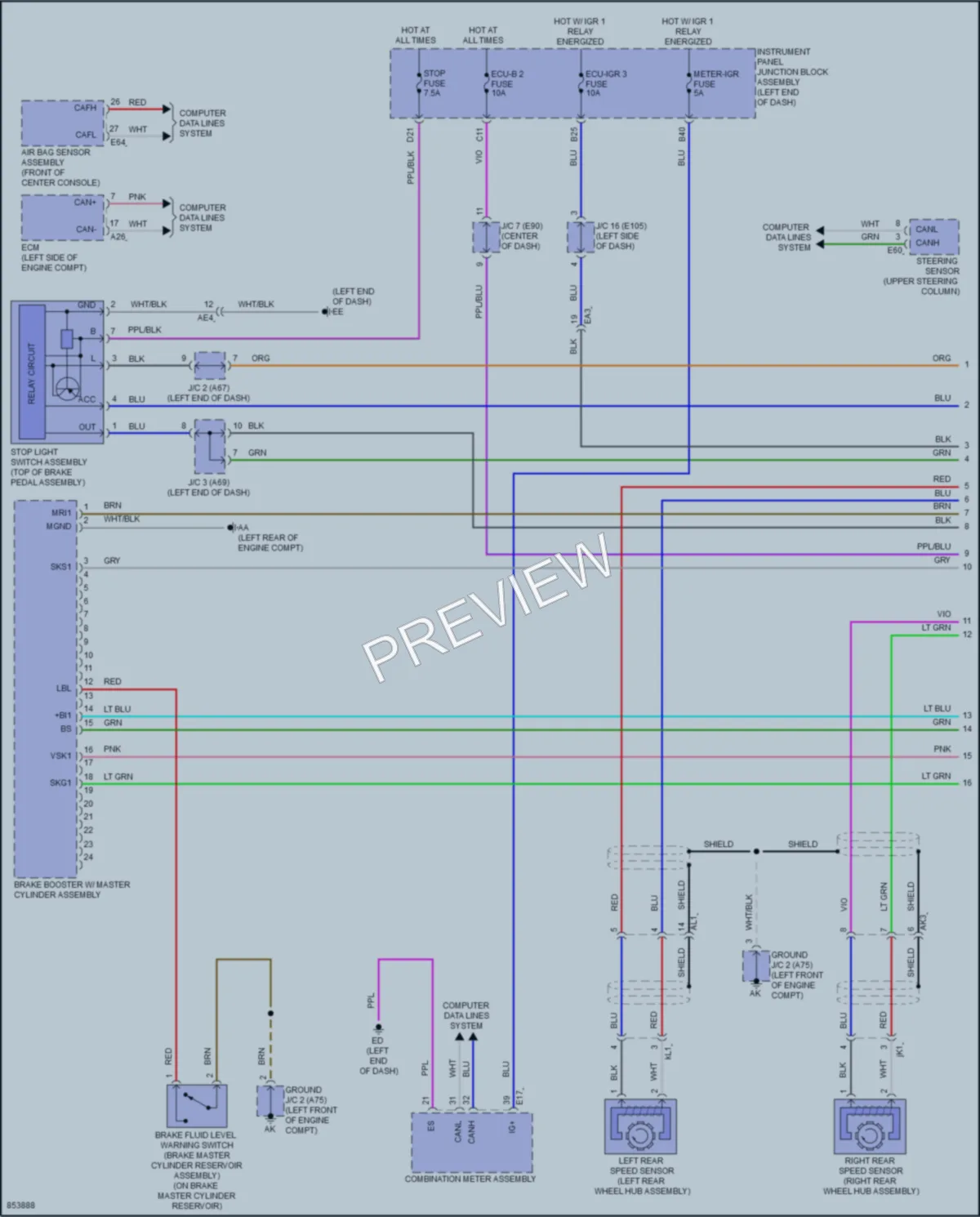 2024 Toyota VenzaHybrid Anti Lock Brakes wiring diagram preview