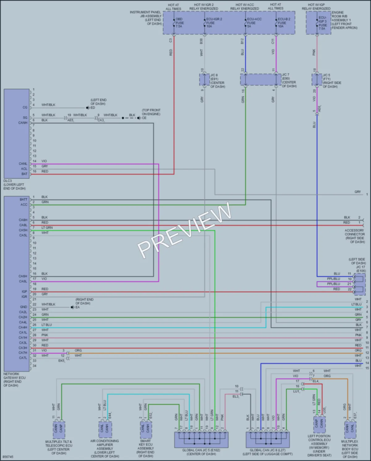 2024 Toyota VenzaHybrid Computer Data Lines wiring diagram preview
