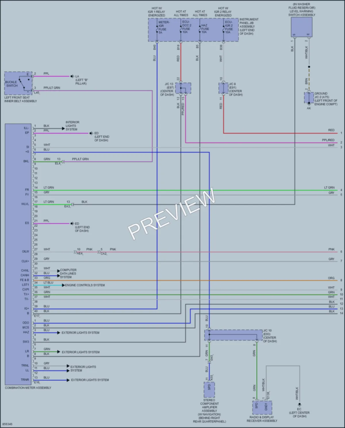 2024 Toyota VenzaHybrid Instrument Cluster wiring diagram preview