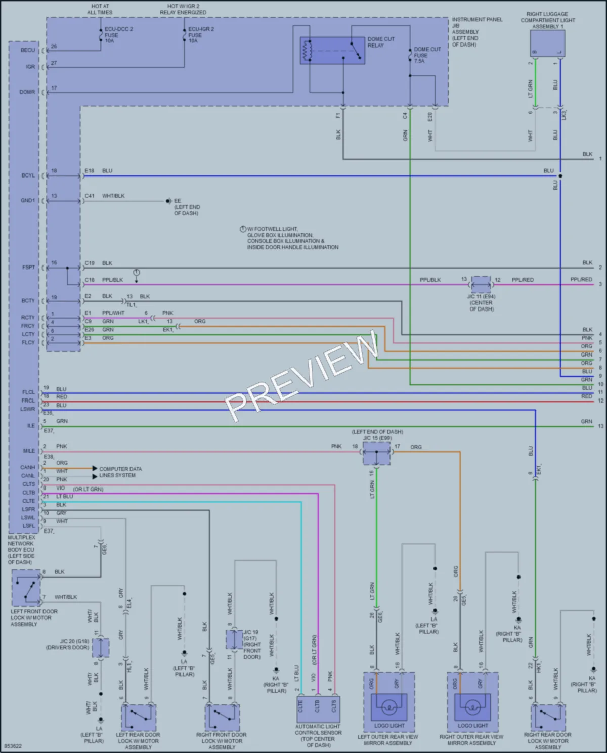 2024 Toyota VenzaHybrid Interior Lights wiring diagram preview