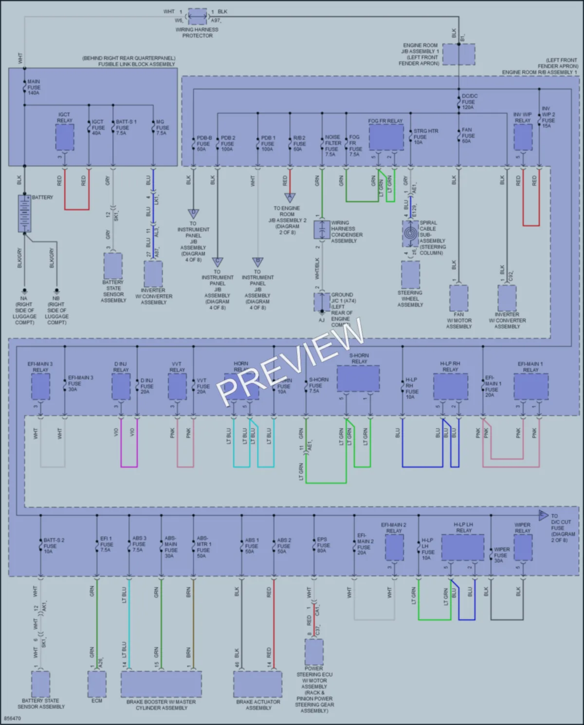 2024 Toyota VenzaHybrid Power Distribution wiring diagram preview