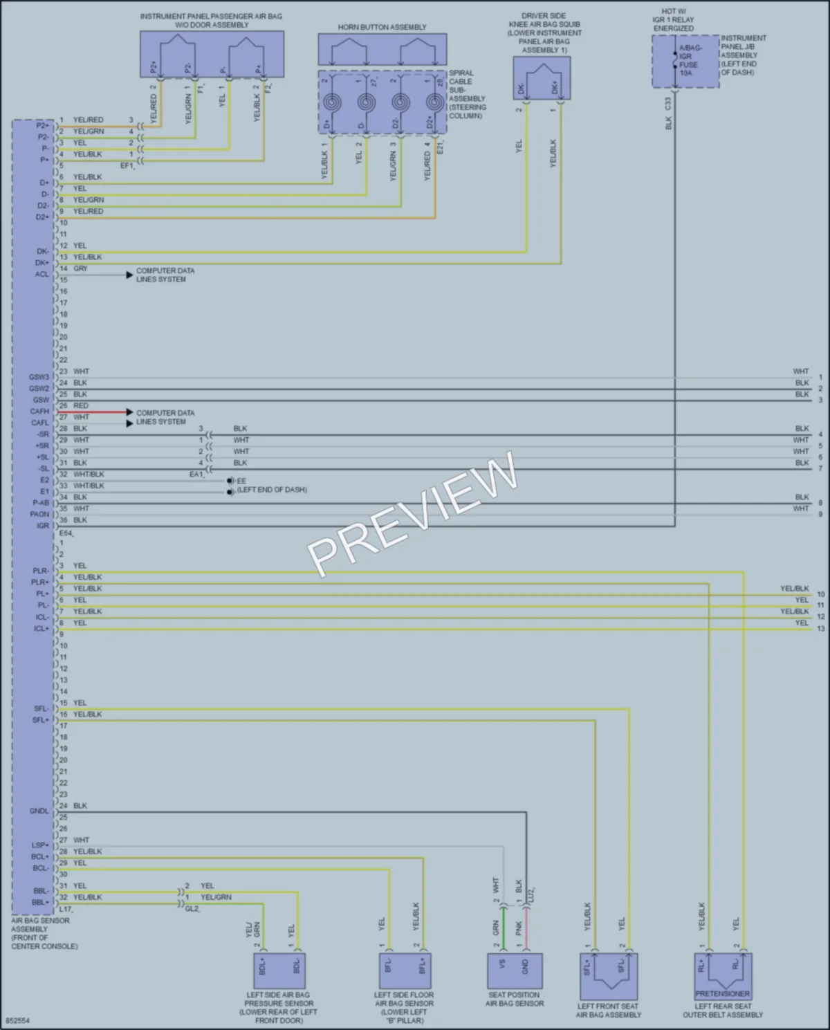 2024 Toyota VenzaHybrid Supplemental Restraints wiring diagram preview
