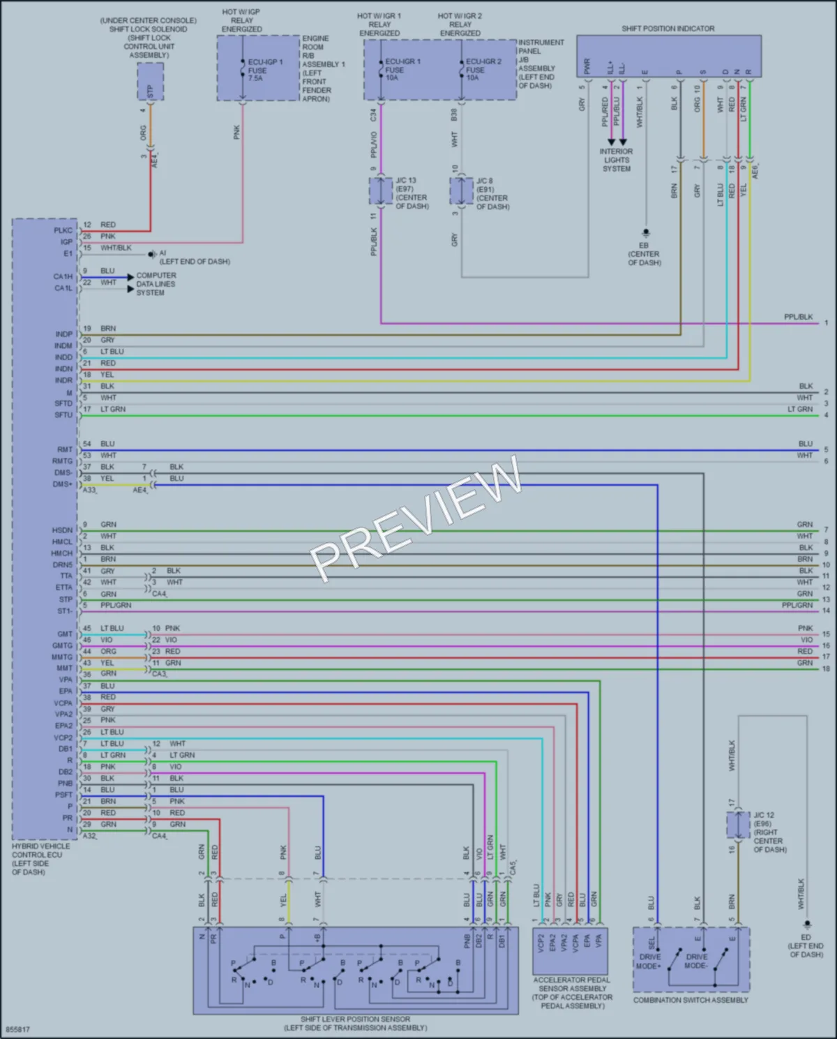 2024 Toyota VenzaHybrid Transmission wiring diagram preview