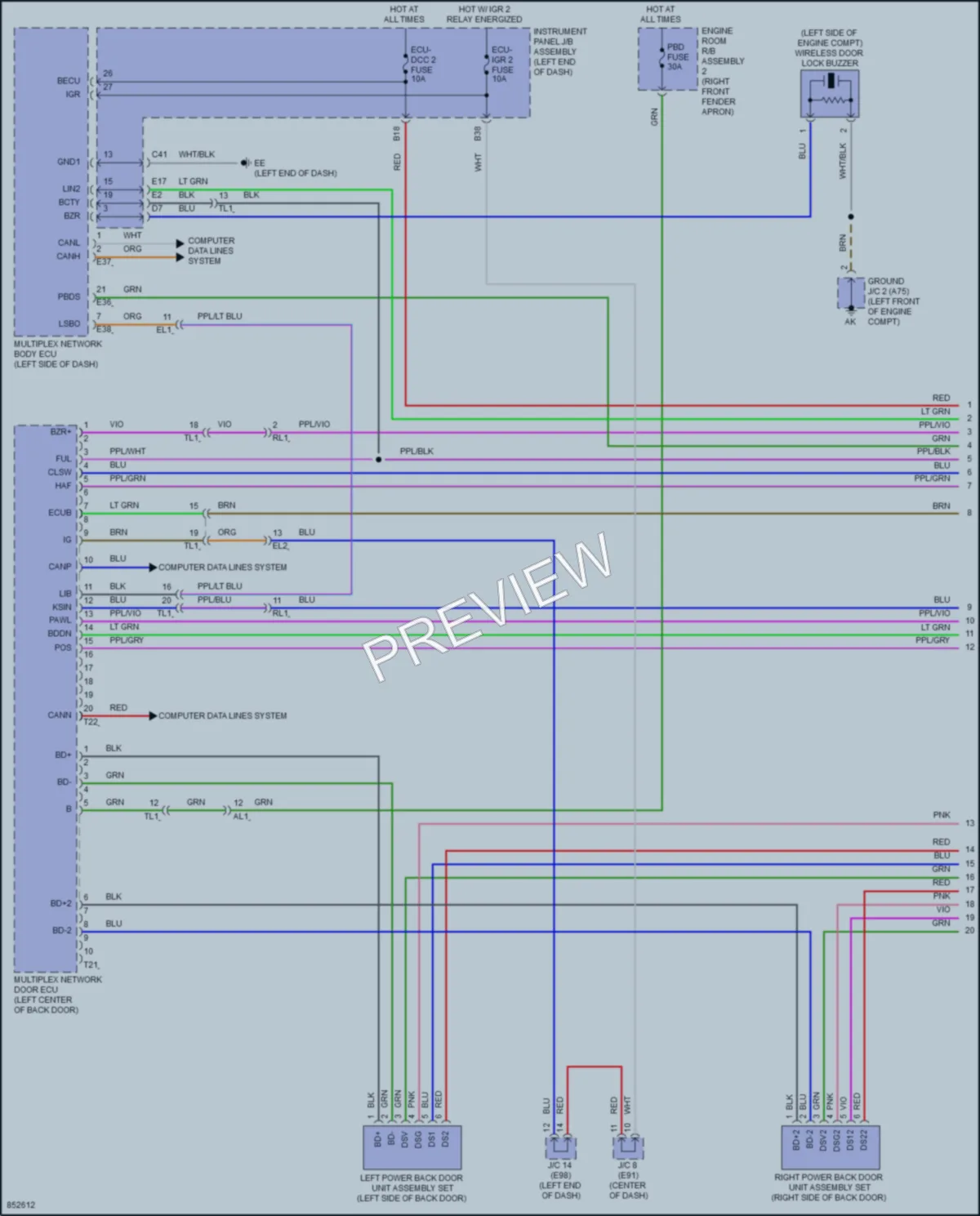 2024 Toyota VenzaHybrid Trunk Tailgate Fuel Door wiring diagram preview