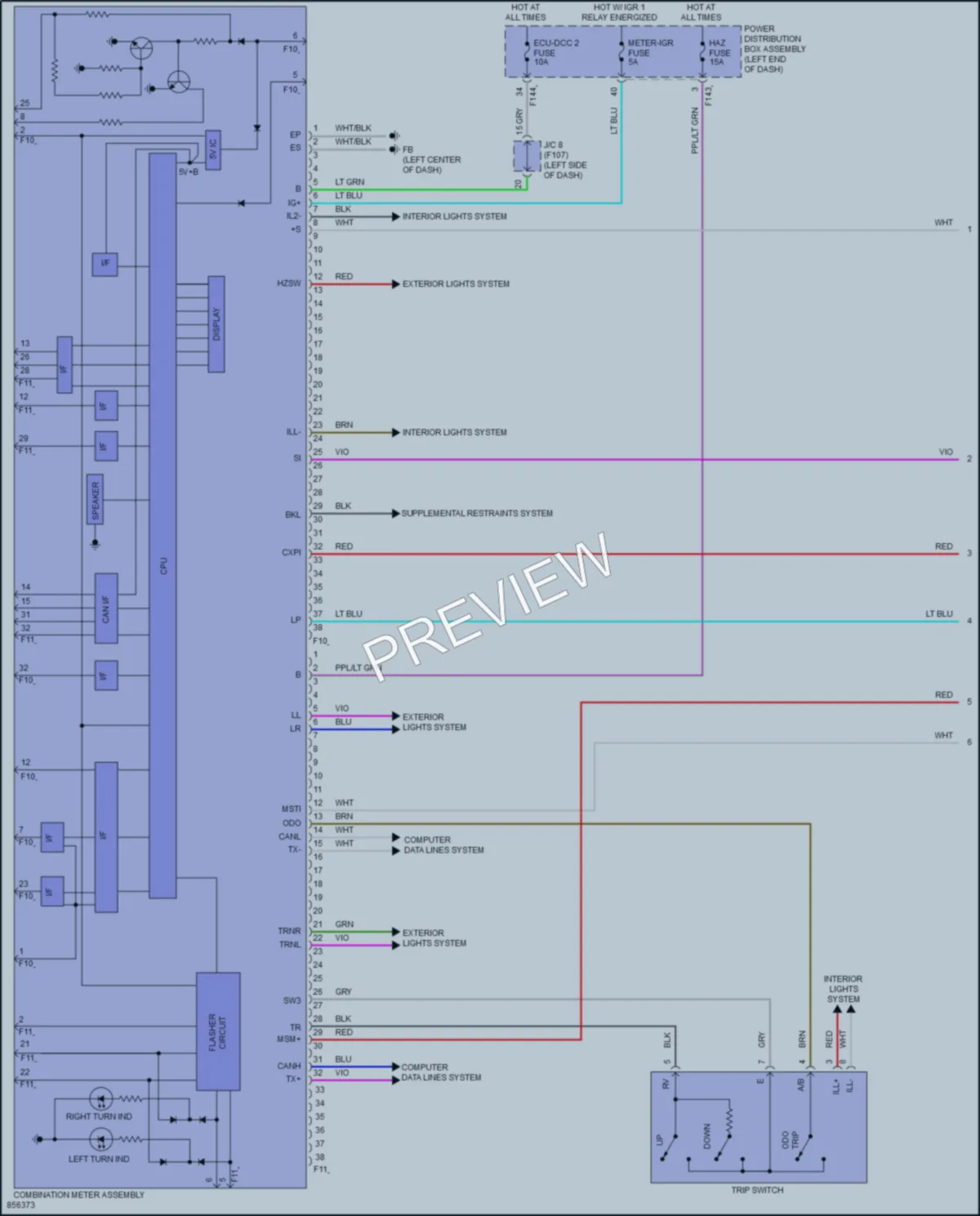 2024 Toyota bZ4X Instrument Cluster wiring diagram preview