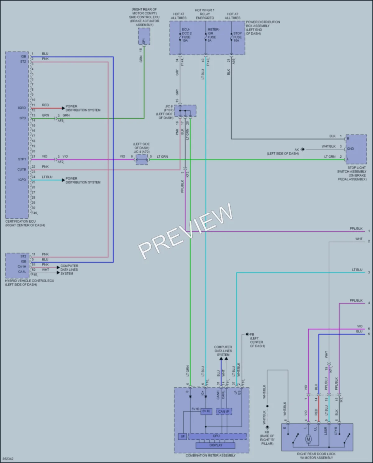 2024 Toyota bZ4X Power Door Locks wiring diagram preview