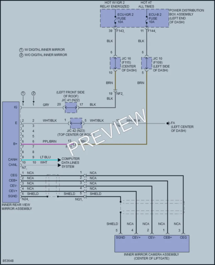 2024 Toyota bZ4X Power Mirrors wiring diagram preview