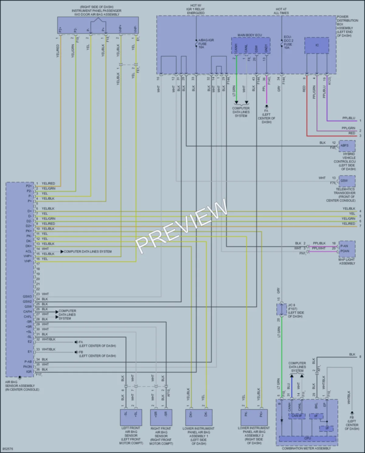 2024 Toyota bZ4X Supplemental Restraints wiring diagram preview