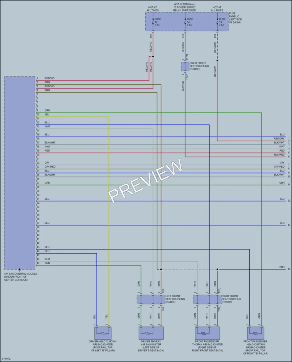 2024 Volkswagen Atlas Supplemental Restraints wiring diagram preview