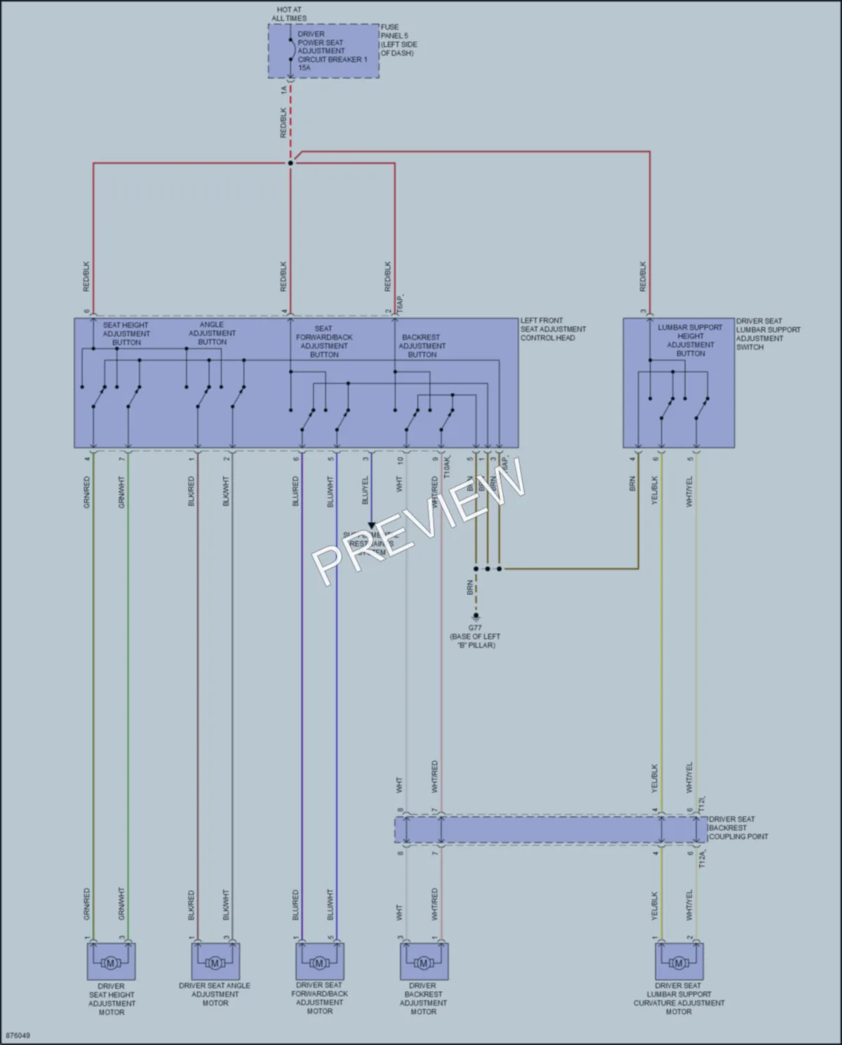 2024 Volkswagen AtlasCrossSport Power Seats wiring diagram preview