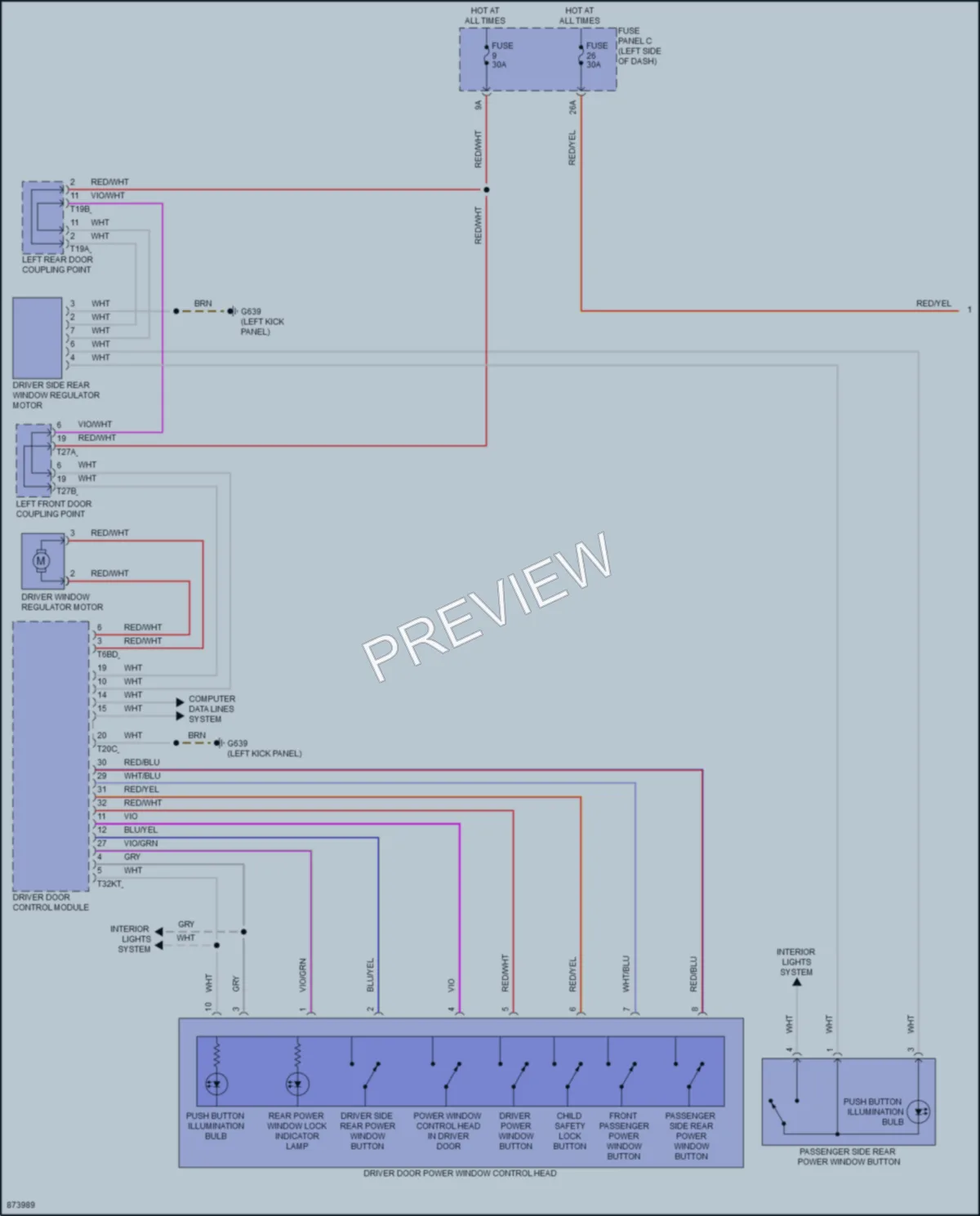 2024 Volkswagen GolfGTI Power Windows wiring diagram preview