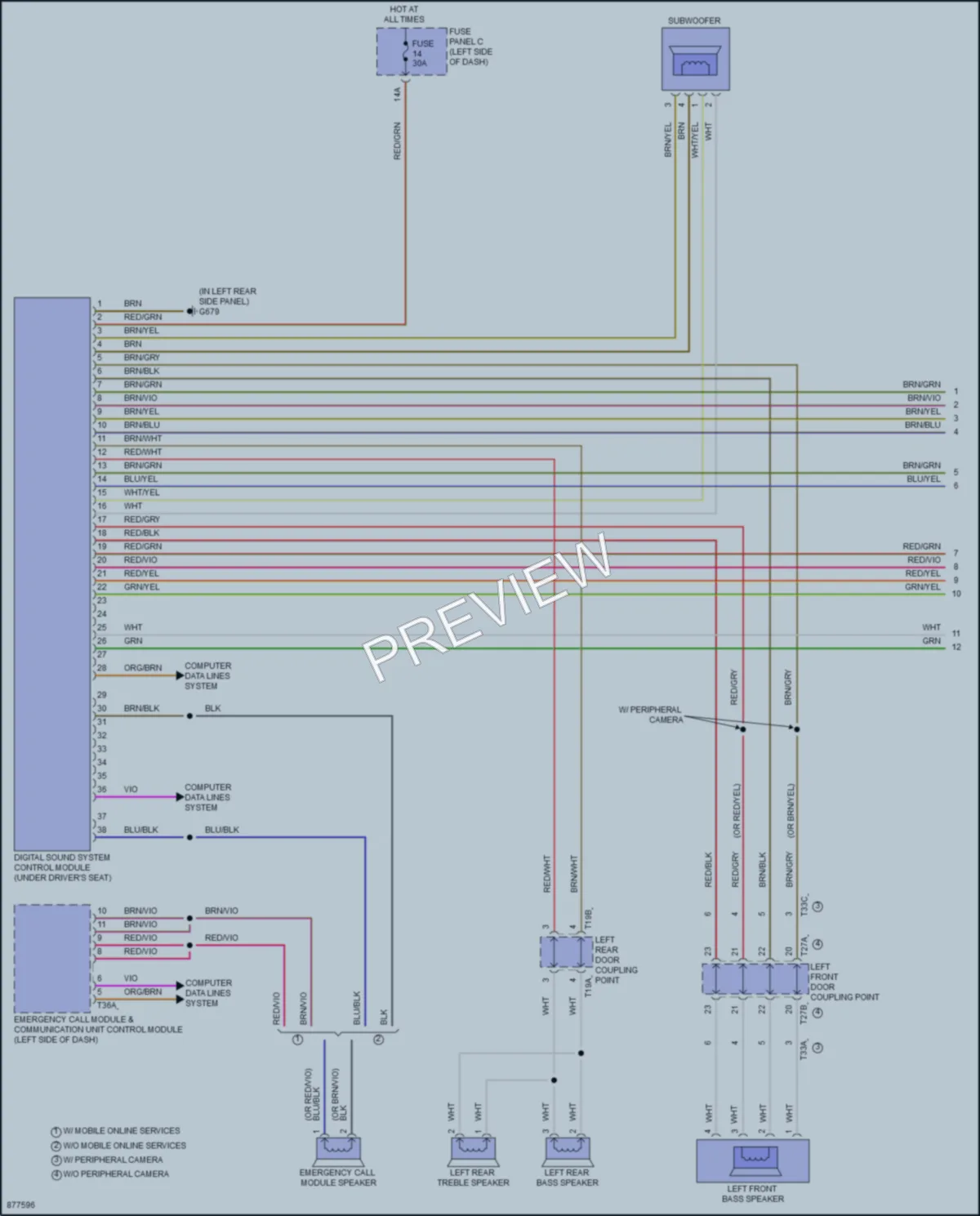 2024 Volkswagen GolfGTI Radio wiring diagram preview