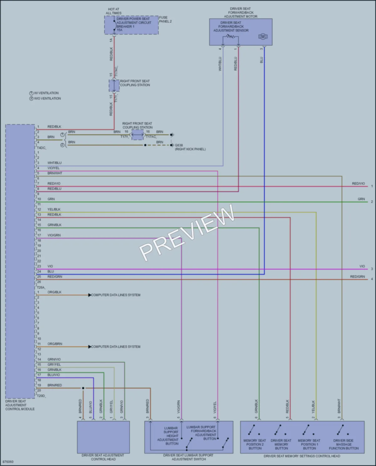 2024 Volkswagen GolfR Memory Systems wiring diagram preview
