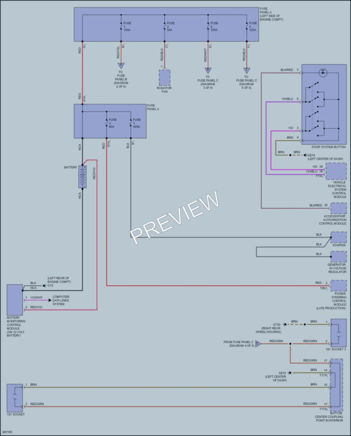 2024 Volkswagen GolfR Power Distribution wiring diagram preview