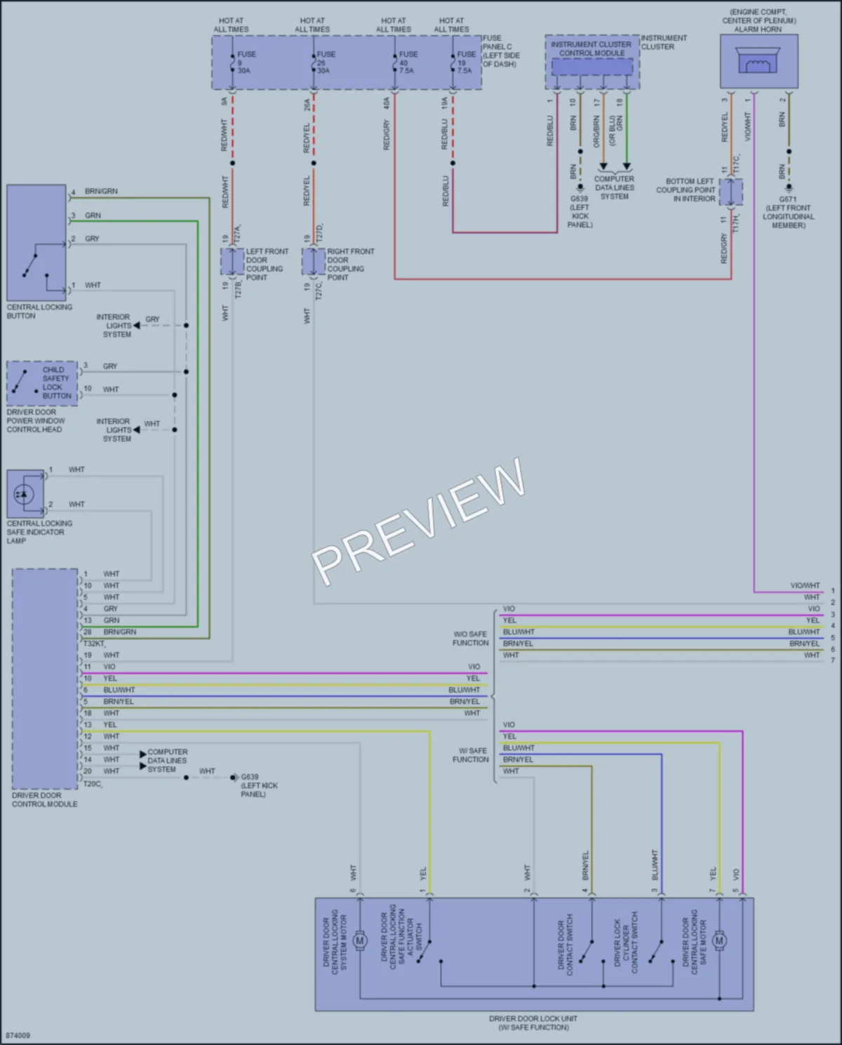 2024 Volkswagen GolfR Power Door Locks wiring diagram preview