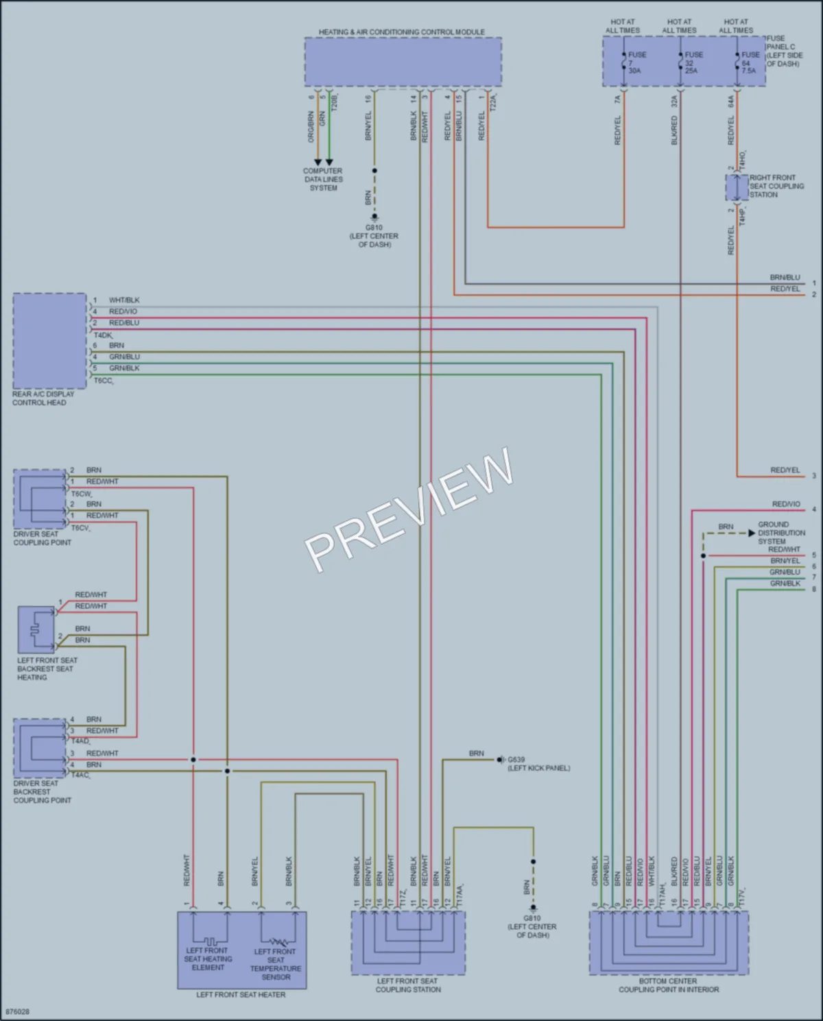 2024 Volkswagen GolfR Power Seats wiring diagram preview