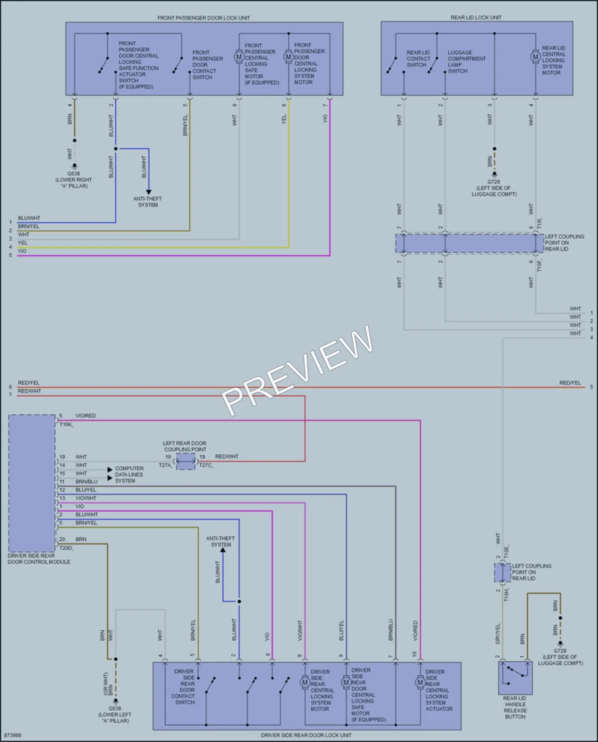 2024 Volkswagen ID4 Power Door Locks wiring diagram preview