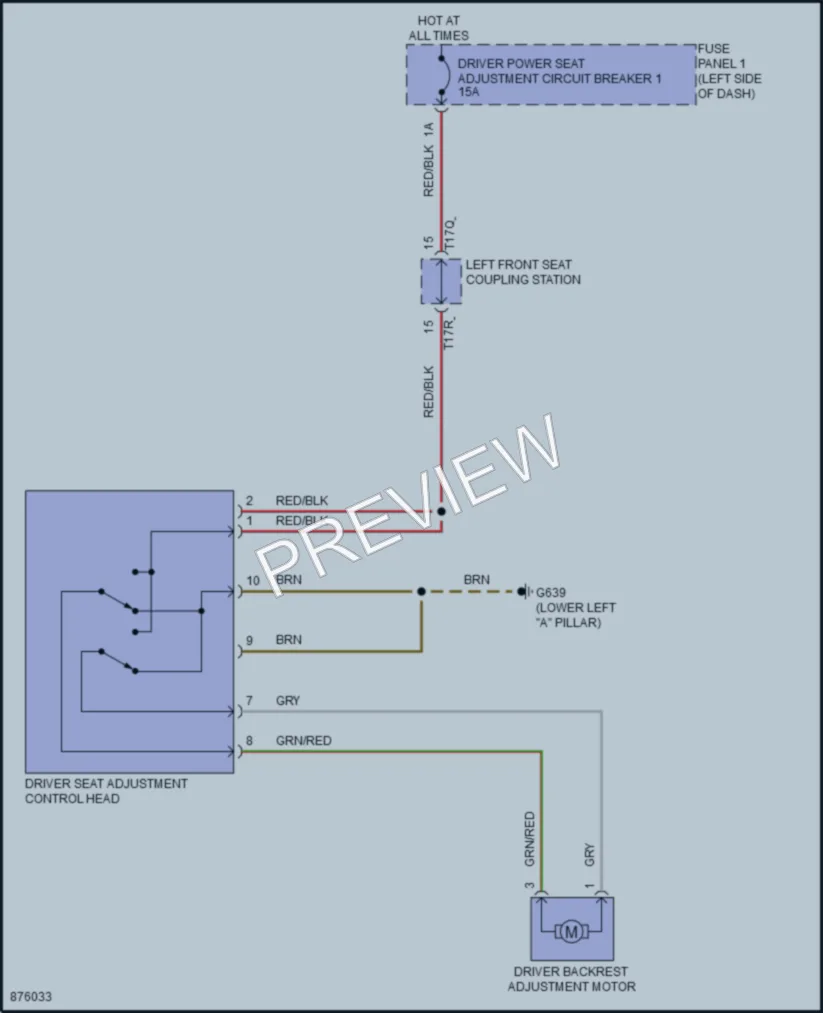 2024 Volkswagen ID4 Power Seats wiring diagram preview