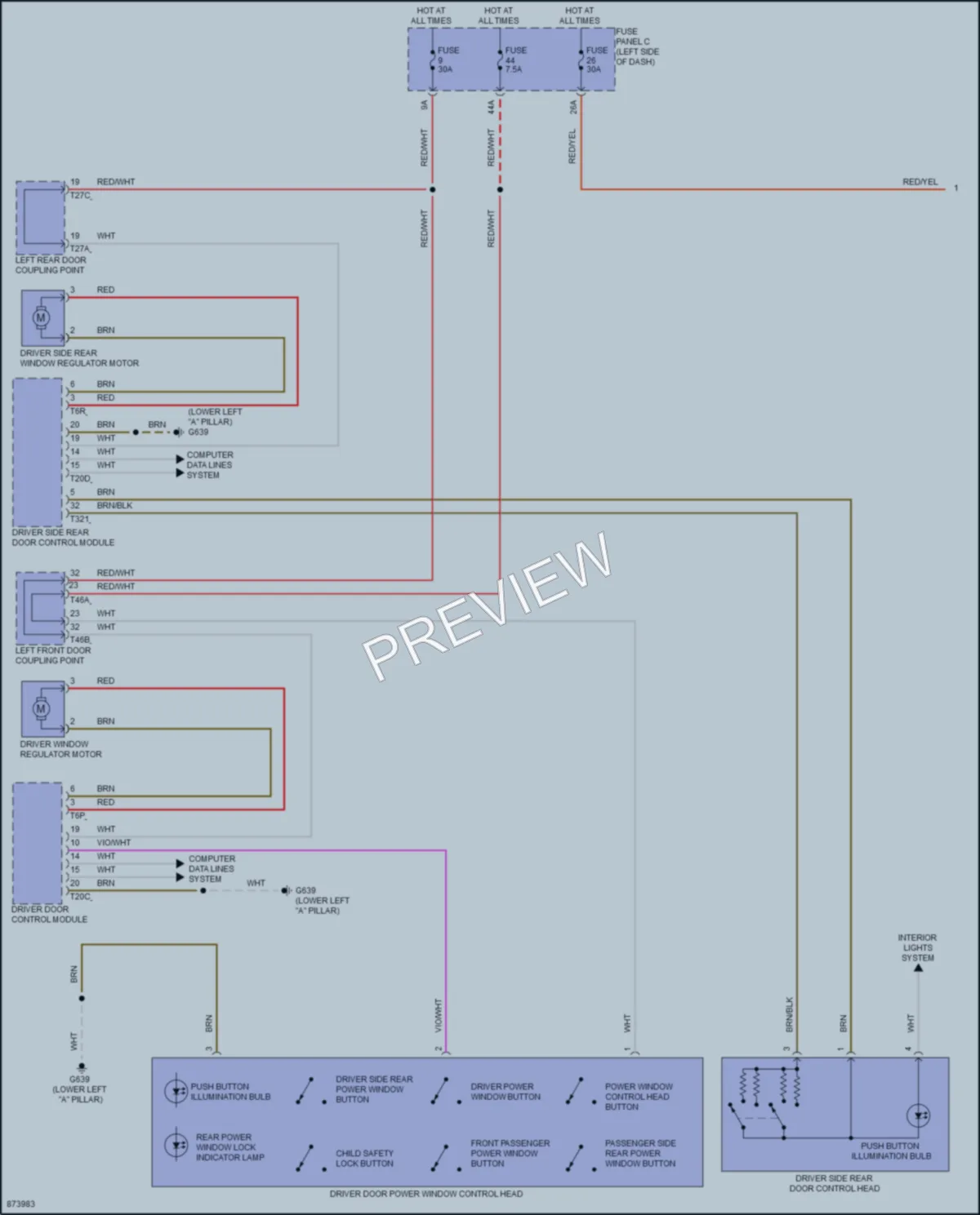 2024 Volkswagen ID4 Power Windows wiring diagram preview