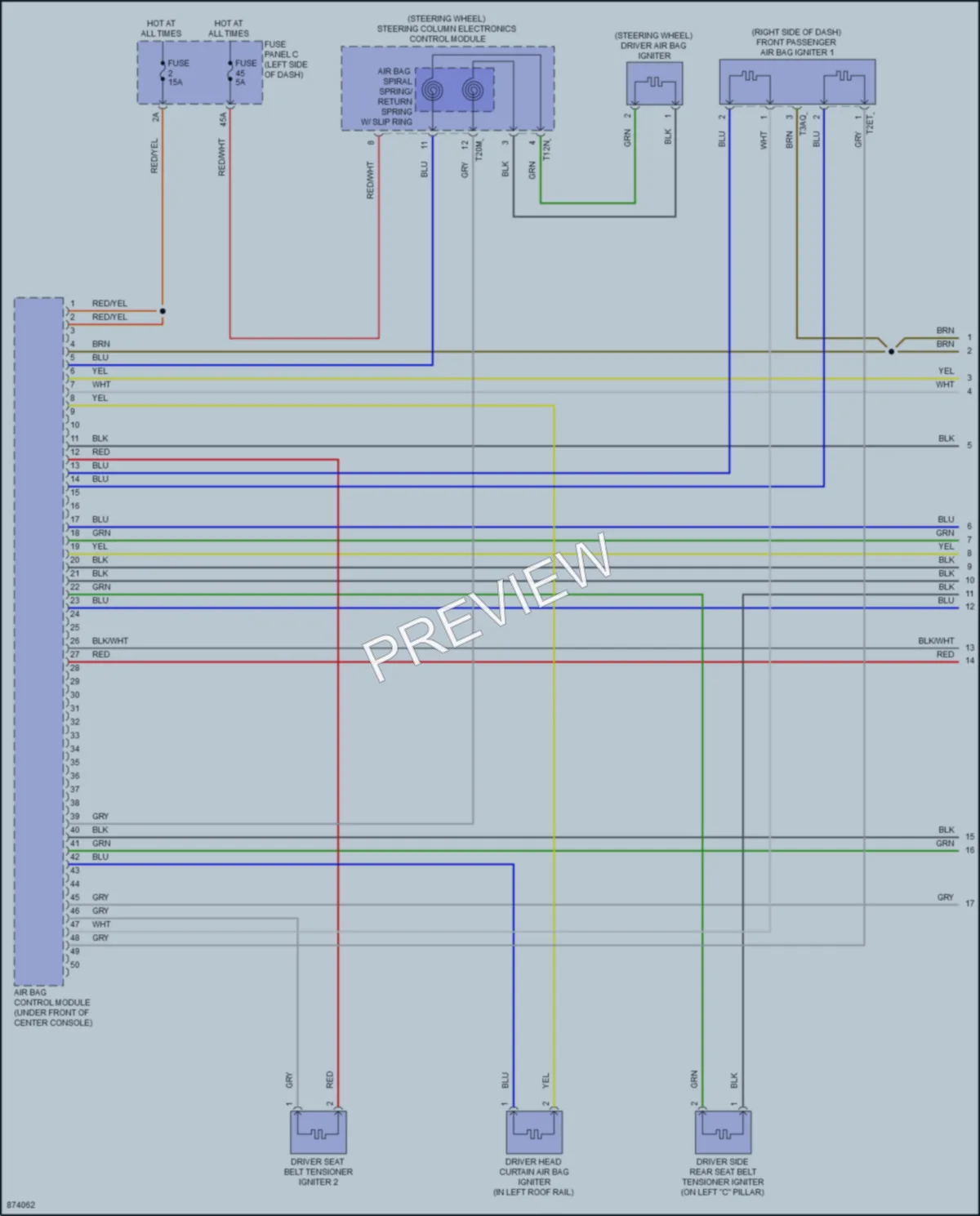 2024 Volkswagen ID4 Supplemental Restraints wiring diagram preview