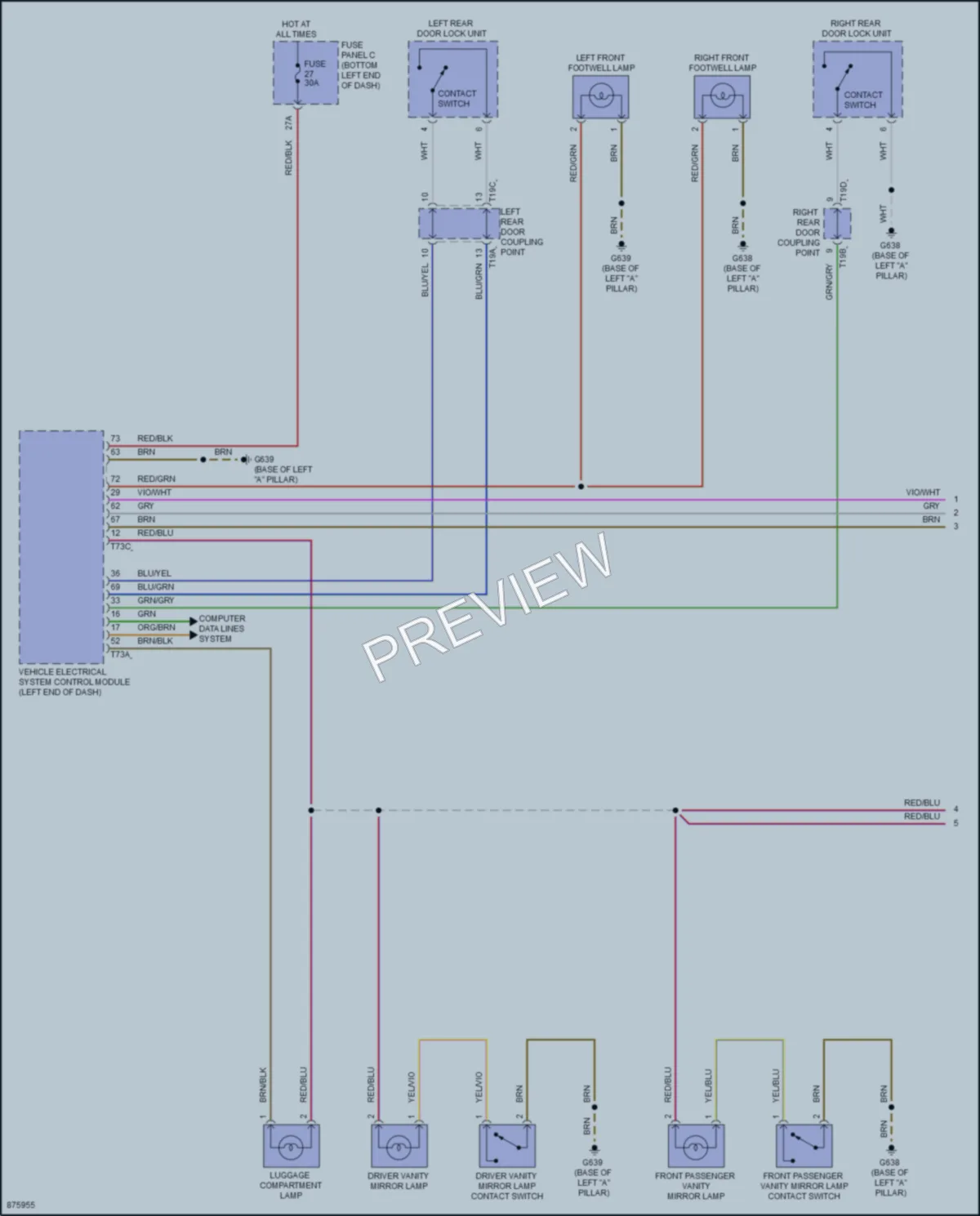2024 Volkswagen Jetta Interior Lights wiring diagram preview