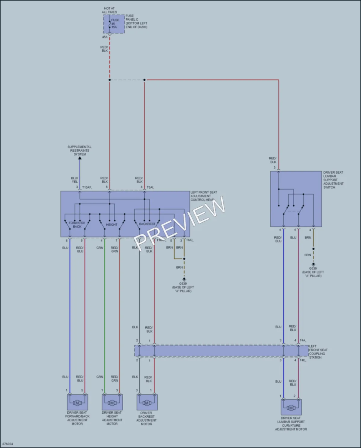 2024 Volkswagen JettaGLI Power Seats wiring diagram preview