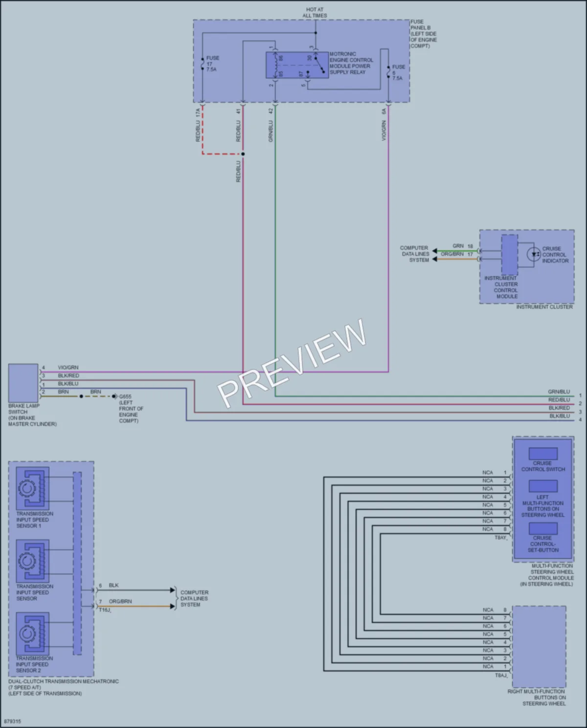 2024 Volkswagen Taos Cruise Control wiring diagram preview