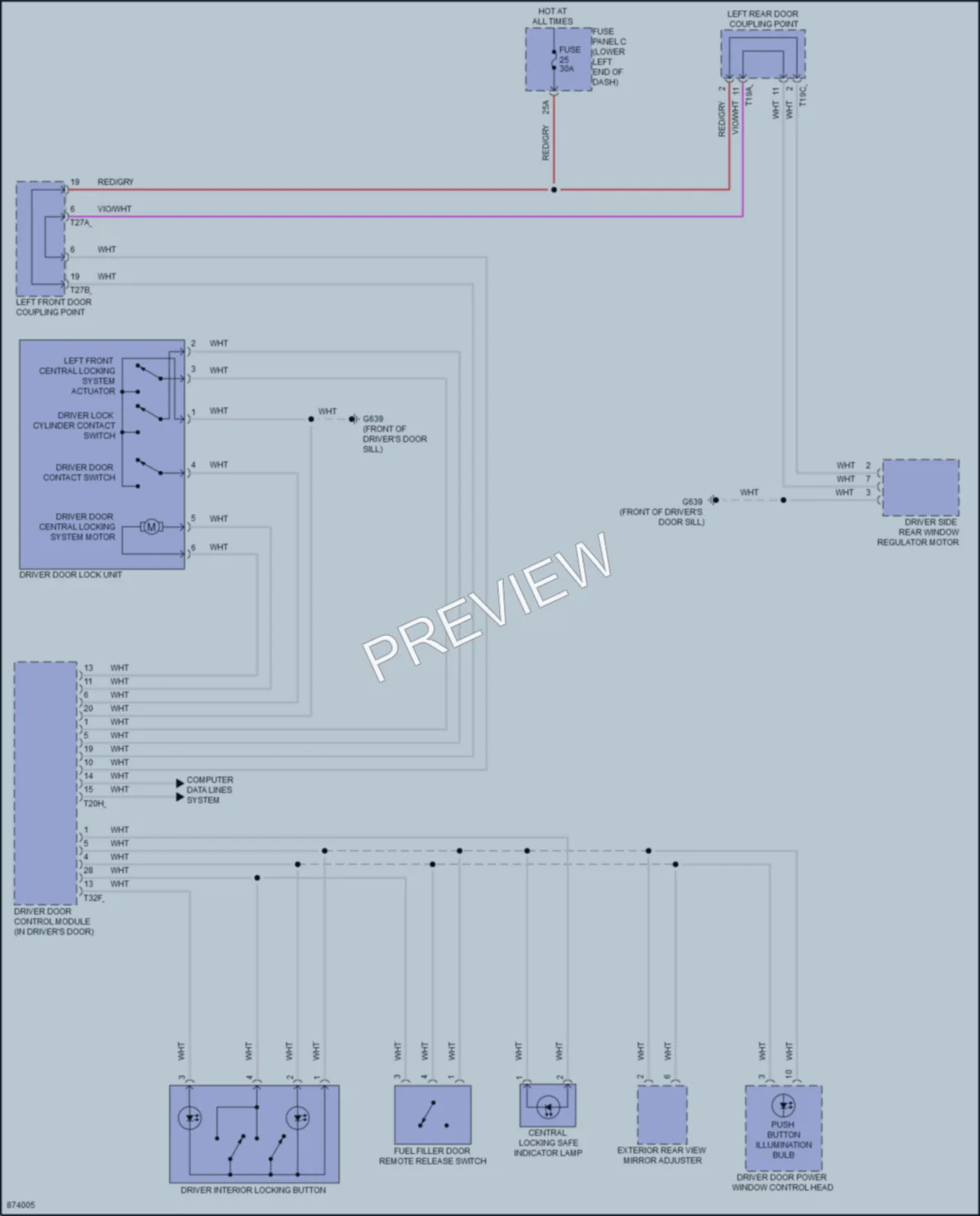 2024 Volkswagen Taos Power Door Locks wiring diagram preview