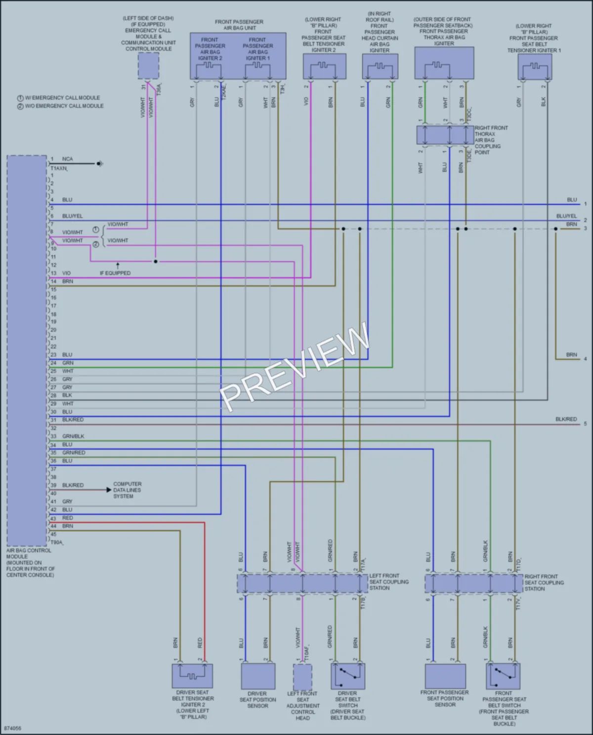 2024 Volkswagen Taos Supplemental Restraints wiring diagram preview