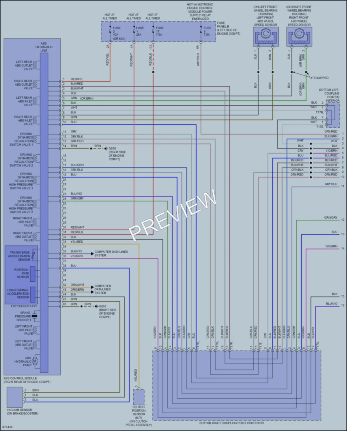 2024 Volkswagen Tiguan Anti Lock Brakes wiring diagram preview